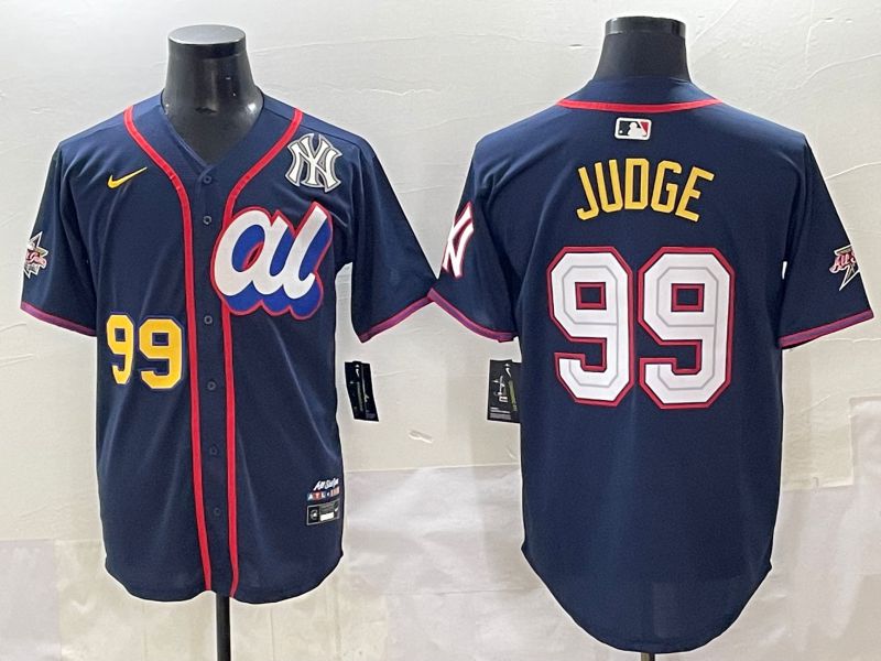 Men 2025 New York Yankees #99 Judge Blue All star Blank Blue Nike MLB Jersey style 7->new york yankees->MLB Jersey